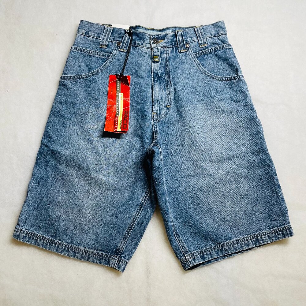 NWT Vintage Paco Jeans Company Mens Denim Blue Unlimited Bermuda Shorts Size 30